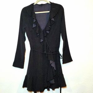 Etophe Studios Ruffled Black White Polka Dot Dress